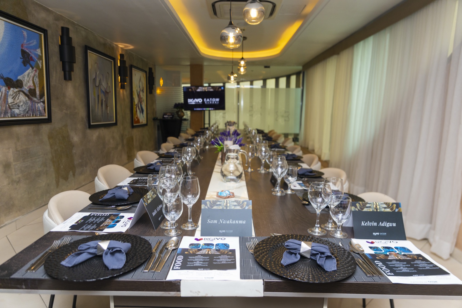 Dinner-event production coordinated end to end — table styling, prints, and run of show