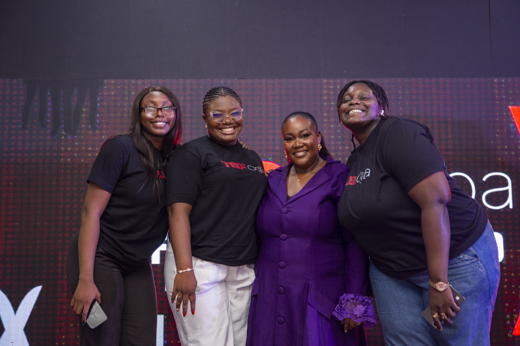 Vanessa with members of the TEDxOgba team on stage