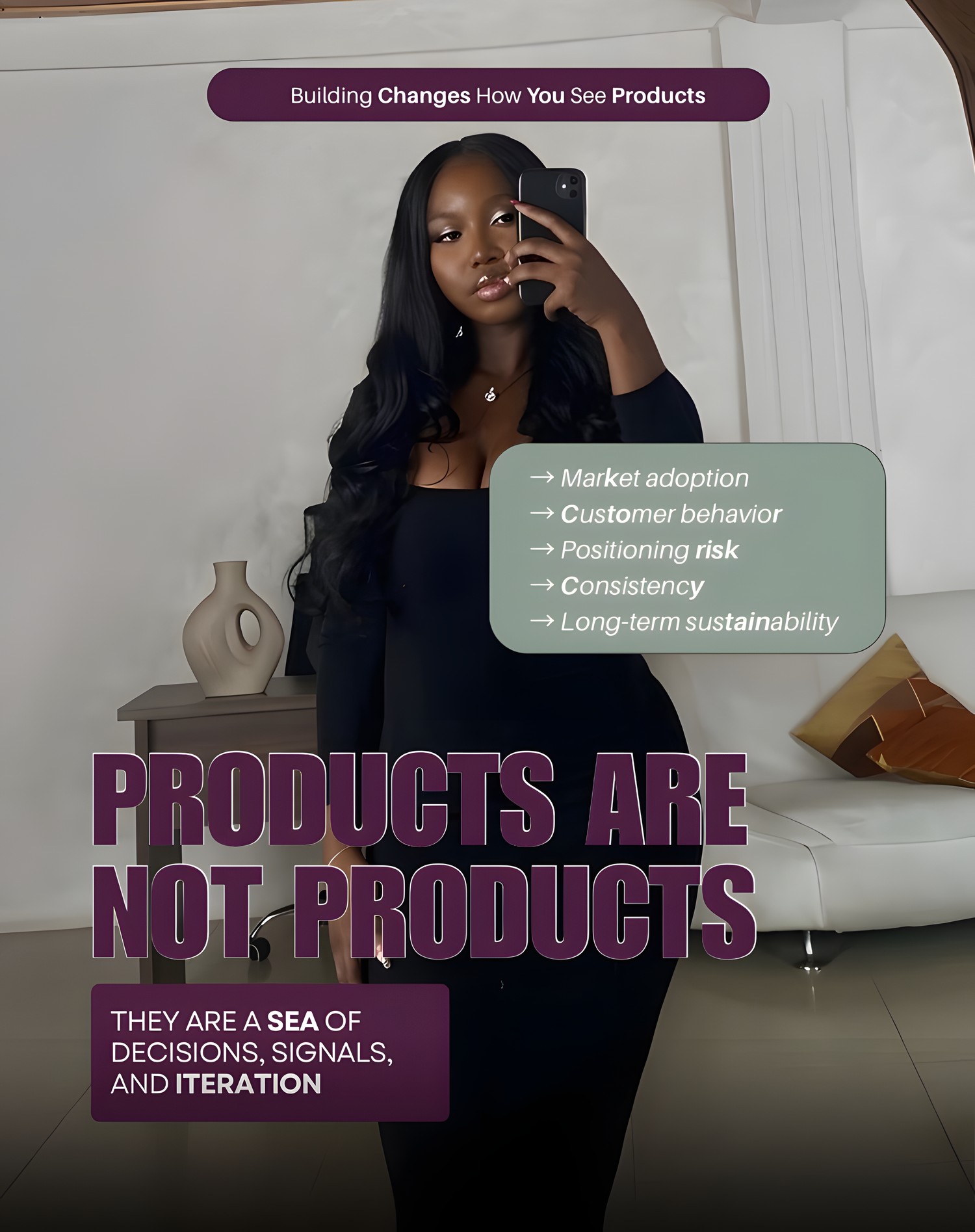 “Products are not products — they are a sea of decisions, signals, and iteration” — one of Vanessa's published analyses